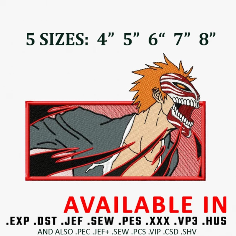 Bleach Kurosaki Ichigo Embroidery Design