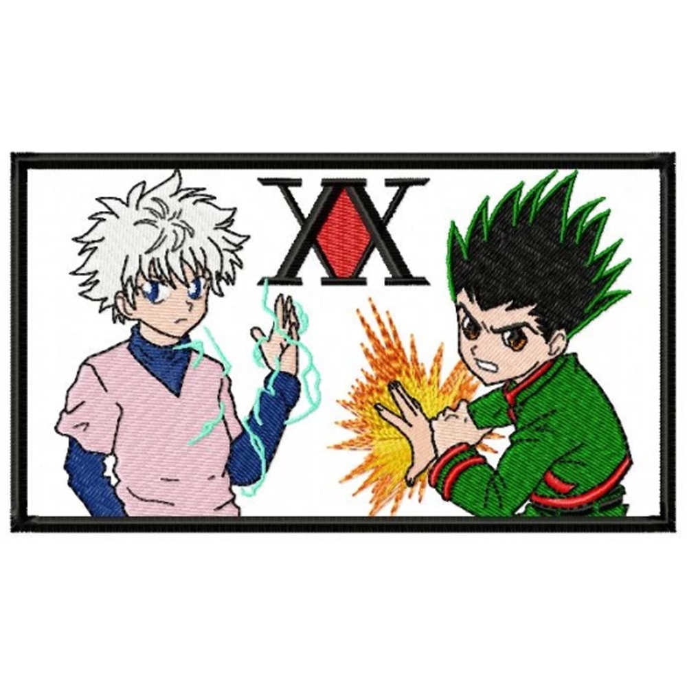 Gon and killua embroidery design
