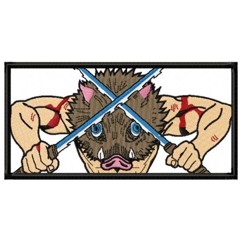 Inosuke attack form embroidery design