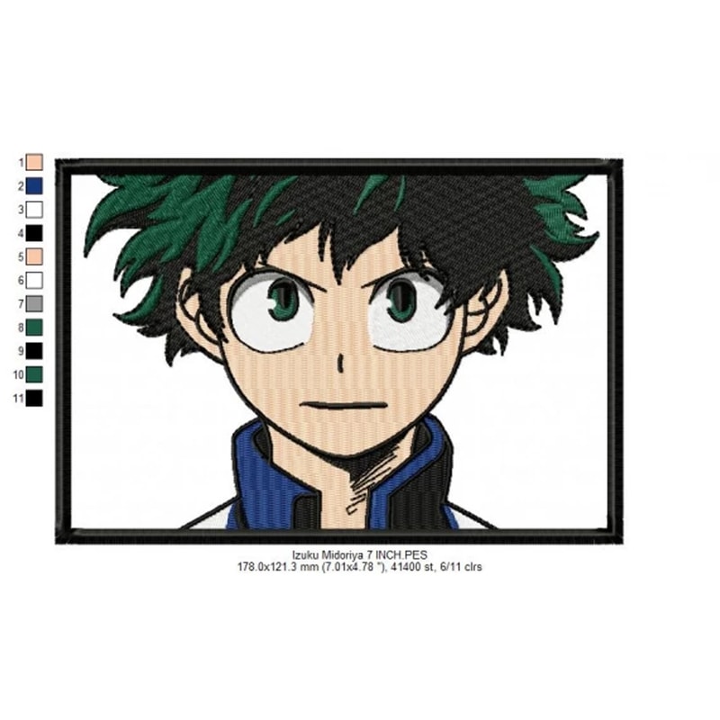 Izuku academy hero embroidery design
