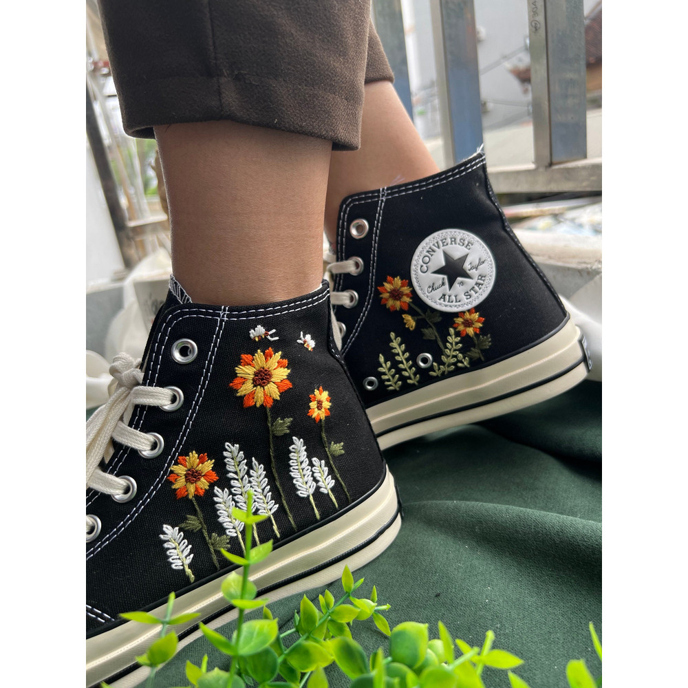 Converse High TopsEmbroidered Converse Custom Converse Garden Of Reeds And SunflowersFlower ConverseCustom Logo Converse1970s - 2.jpg