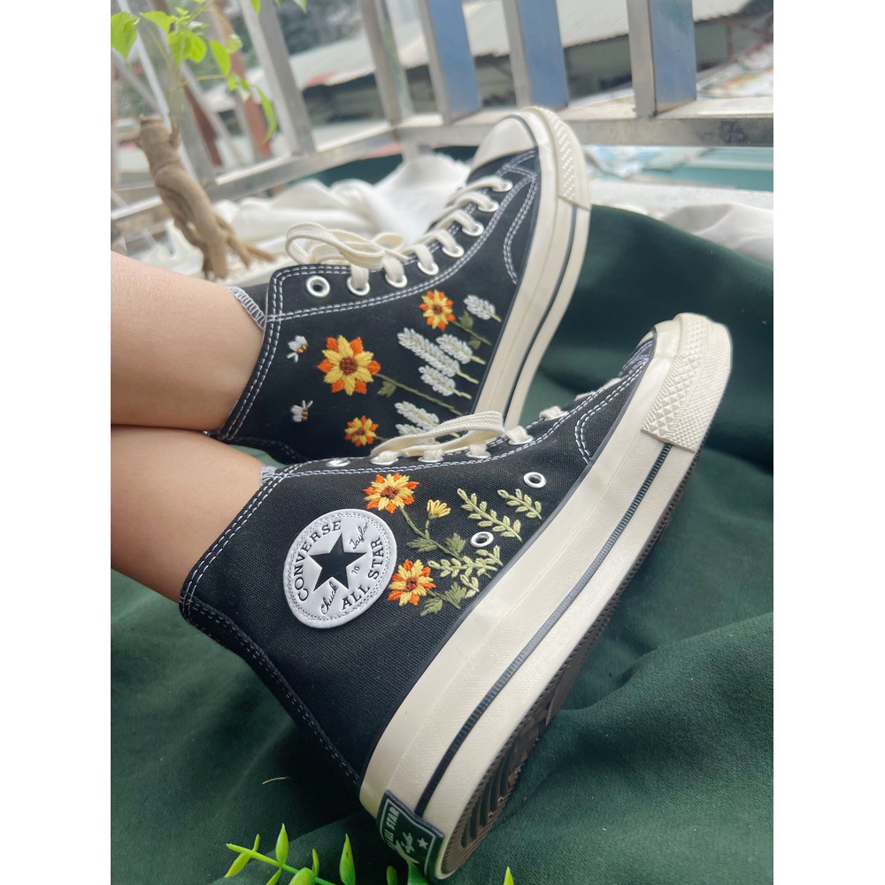 Converse High TopsEmbroidered Converse Custom Converse Garden Of Reeds And SunflowersFlower ConverseCustom Logo Converse1970s - 4.jpg