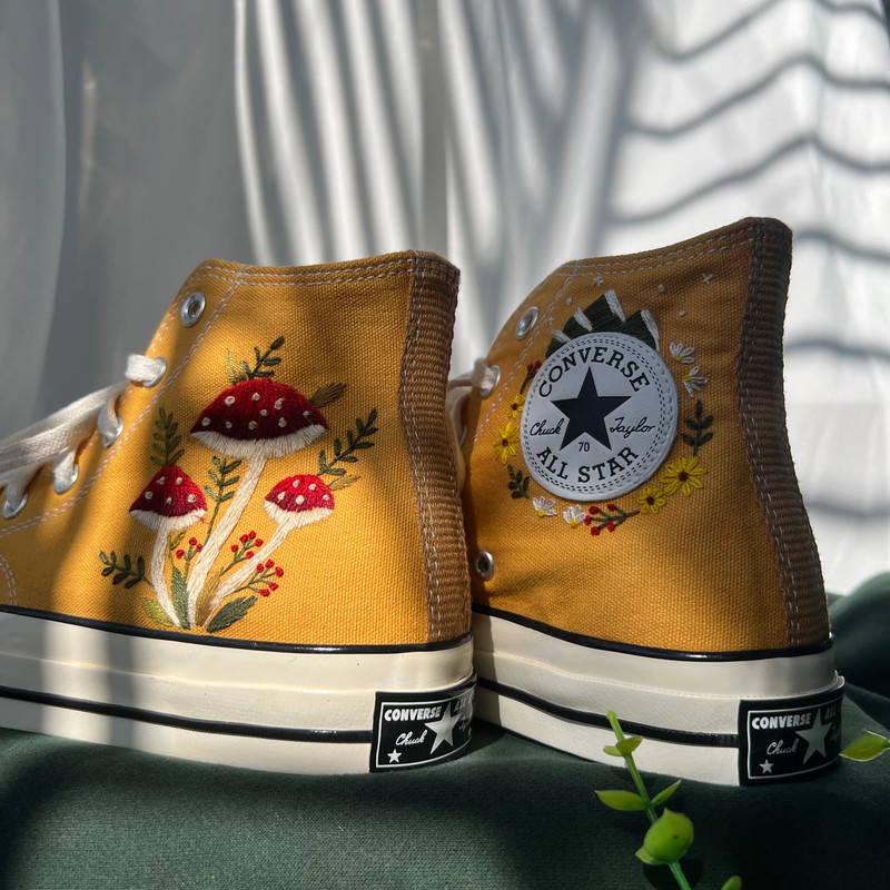 Converse High TopsMushroom ConverseEmbroidered Red Mushrooms And Butterfly Embroidered Converse Chuck Taylor 1970s Mountain Logo - 7.jpg