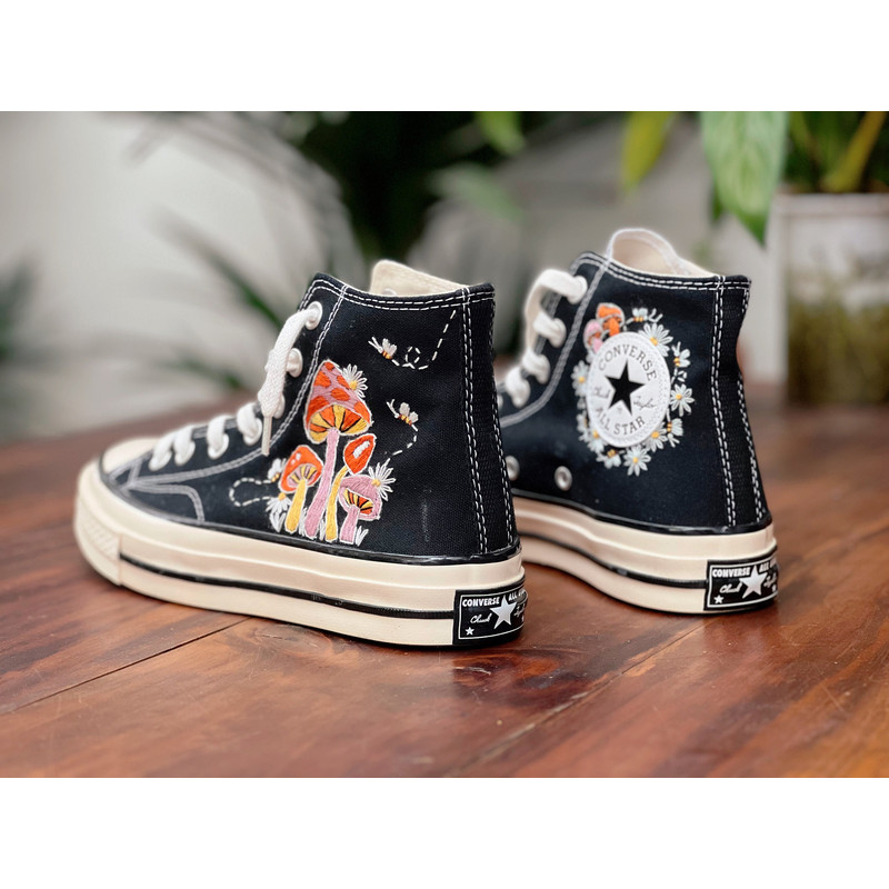 Custom ConverseMushroom ConverseEmbroidered Converse Cluster Of Colorful Mushrooms And BeesEmbroidered Converse High Tops Logo Mushroom - 4.jpg