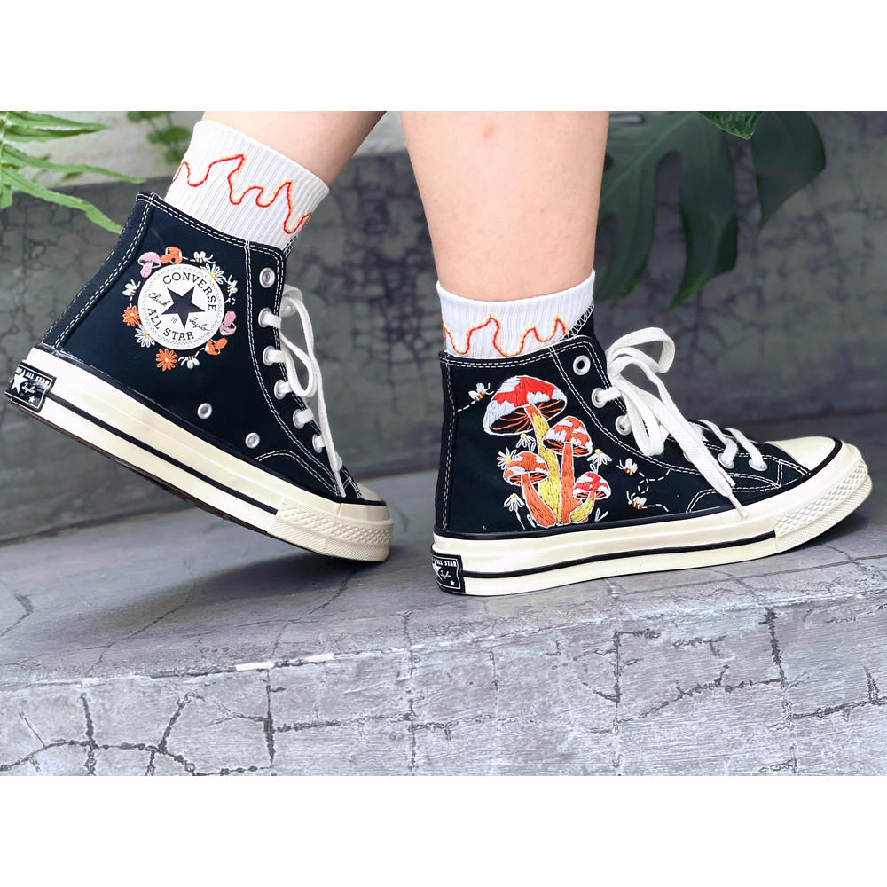 Custom ConverseMushroom ConverseEmbroidered Converse Cluster Of Colorful Mushrooms And BeesEmbroidered Converse High Tops Logo Mushroom - 6.jpg