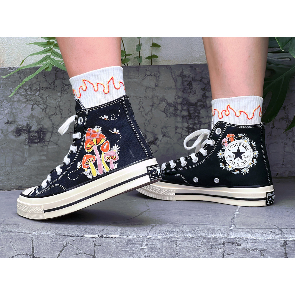 Custom ConverseMushroom ConverseEmbroidered Converse Cluster Of Colorful Mushrooms And BeesEmbroidered Converse High Tops Logo Mushroom - 7.jpg