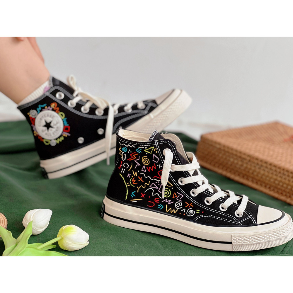 Embroidered ConversConverse Hi TopsCustom Converse Math Formula Embroidery Pattern Embroidered Logo Color TexturesSpecial Shoes - 6.jpg