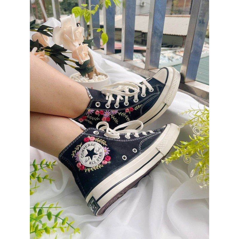 Embroidered Converse Wedding ConverseConverse High Tops Chuck Taylor 1970sCustom Rose StripEmbroidered Rose Logo - 1.jpg