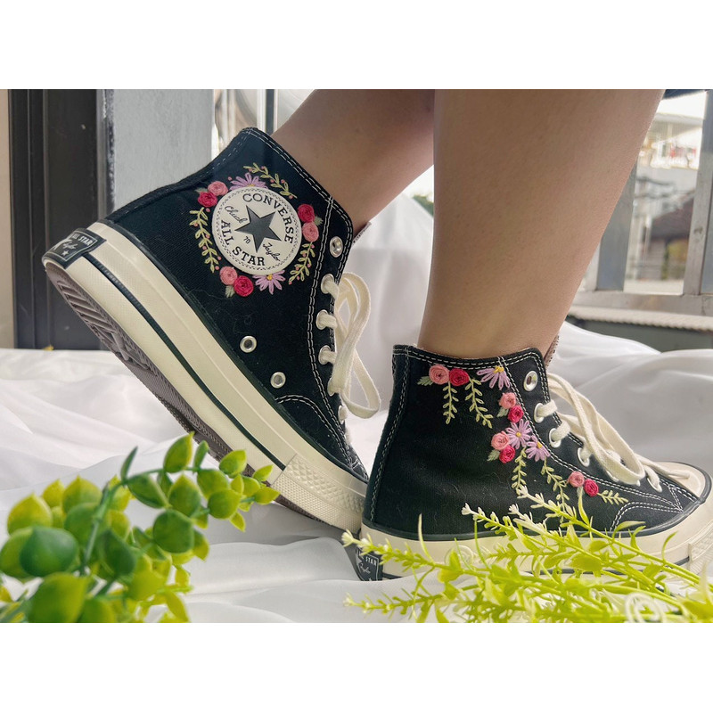 Embroidered Converse Wedding ConverseConverse High Tops Chuck Taylor 1970sCustom Rose StripEmbroidered Rose Logo - 3.jpg