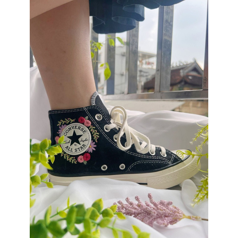 Embroidered Converse Wedding ConverseConverse High Tops Chuck Taylor 1970sCustom Rose StripEmbroidered Rose Logo - 6.jpg
