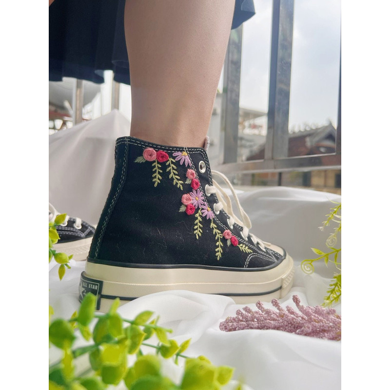 Embroidered Converse Wedding ConverseConverse High Tops Chuck Taylor 1970sCustom Rose StripEmbroidered Rose Logo - 7.jpg