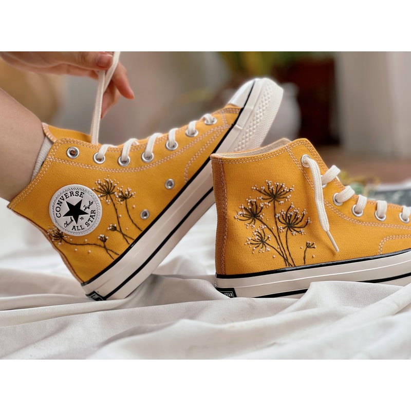 Embroidered ConverseConverse High Tops Chuck Taylors 1970sCustom Converse White DandelionEmbroidered LogoFlower ConverseCustom For Gift - 6.jpg