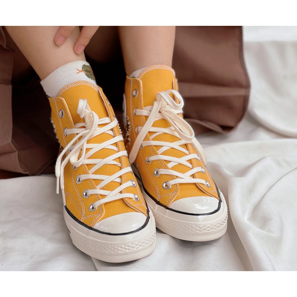 Embroidered ConverseConverse High Tops Chuck Taylors 1970sCustom Converse White DandelionEmbroidered LogoFlower ConverseCustom For Gift - 7.jpg