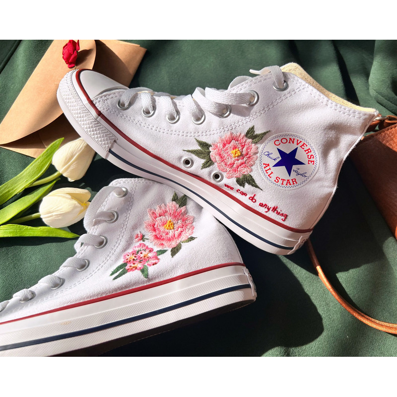 Embroidered ConverseConverse High Tops Custom PeonyPink Flower ConverseCustom Logo FlowersEmbroidered Sneakers - 1.jpg