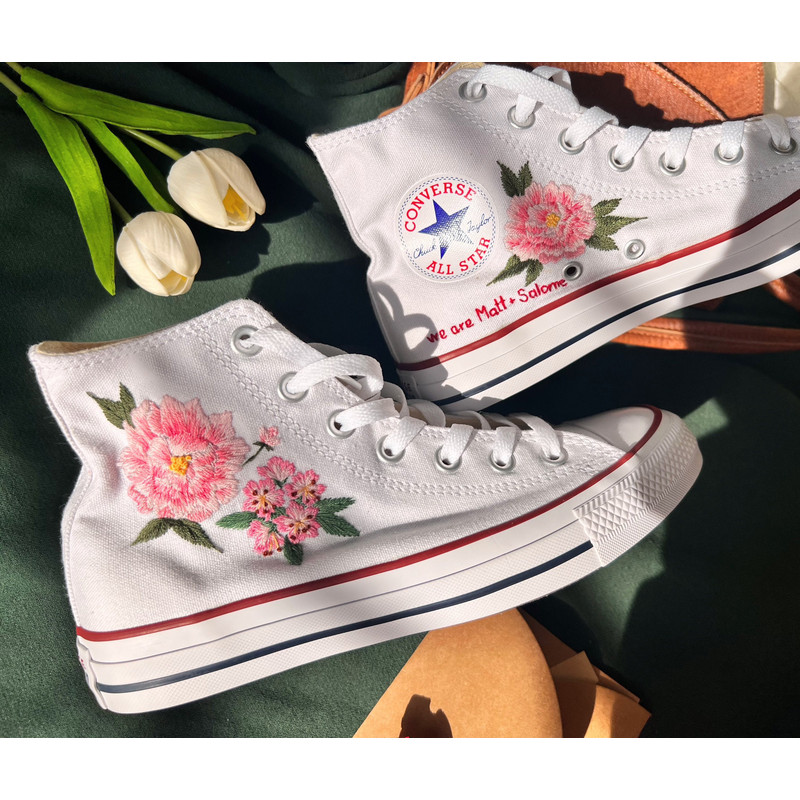 Embroidered ConverseConverse High Tops Custom PeonyPink Flower ConverseCustom Logo FlowersEmbroidered Sneakers - 3.jpg