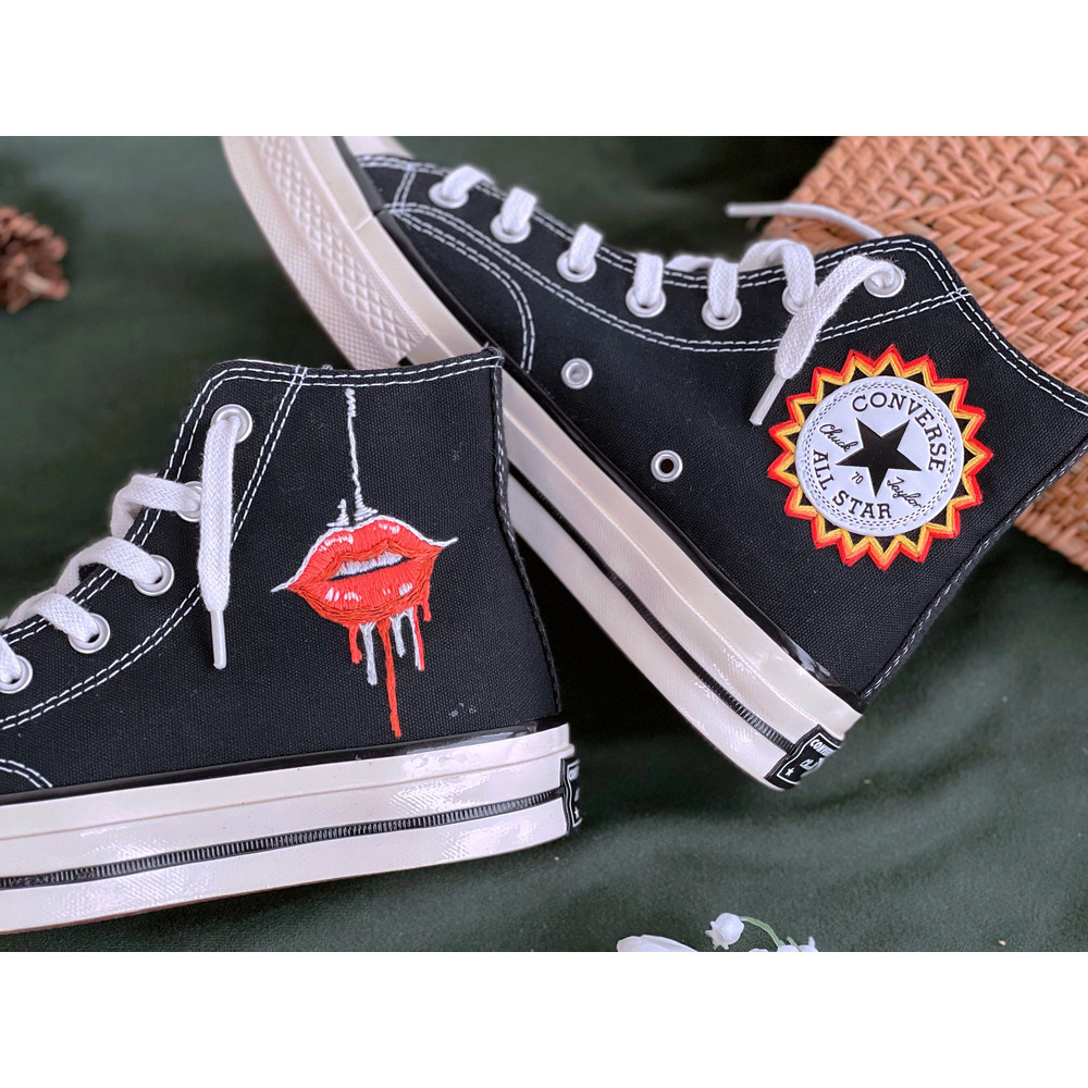 Embroidered ConverseCustom Symbol ConverseCustom Converse Eyes And LipsEmbroidered Logo SunConverse High TopsEmbroidered FaceBest Gift - 1.jpg