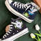Embroidered ConverseMushroom ConverseEmbroidered Blue Mushrooms, Monarch Butterflies And WildflowersConverse High Tops Chuck Taylor 1970s - 3.jpg