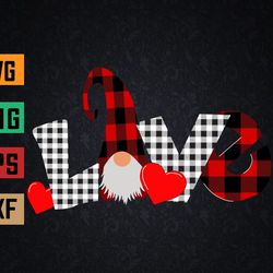 love gnome valentines day, love valentine gnomes heart svg, eps, png, dxf, digital download