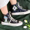 Embroidered ConverseMushroom ConverseEmbroidered Blue Mushrooms, Monarch Butterflies And WildflowersConverse High Tops Chuck Taylor 1970s - 7.jpg