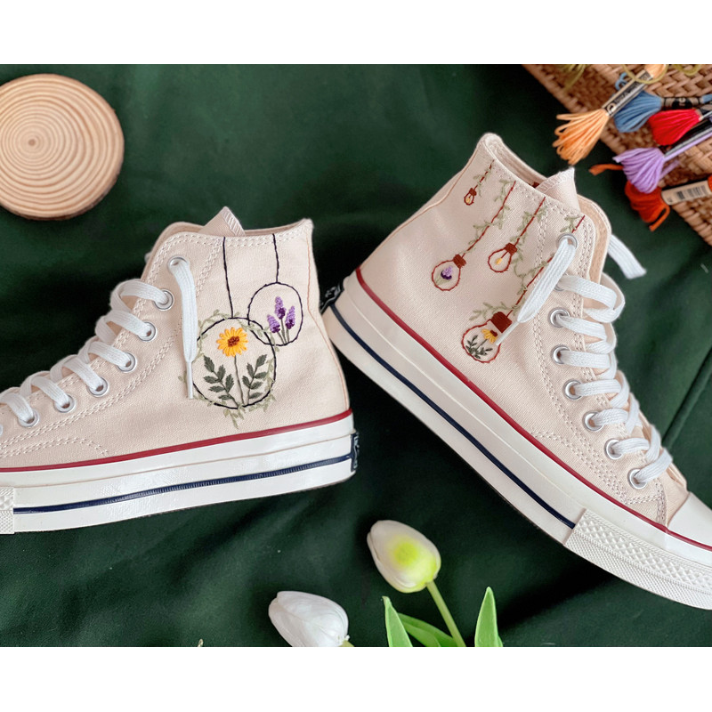 Embroidered ConverseWedding ConverseConverse Embroidered Lavender And SunflowerCustom Wedding LightsCustom Logo FlowerLavender Gifts - 2.jpg