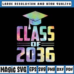 class of 2036 grow with me png, first day of school tie dye png, back to school png, digital download