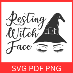 resting witch face svg | halloween svg | halloween witch svg | spooky svg | design fall saying halloween svg