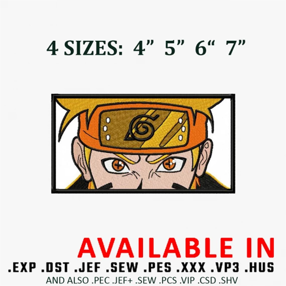 Naruto kyuubi mode embroidery design