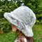 Light gray fluffy faux fur hat. Cute fuzzy bucket hats. Festival fluffy gray black hat.