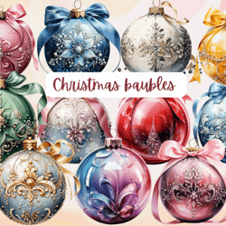 Christmas Baubles Png Clipart,Holiday ornament graphics, Festive baubles clipart, Christmas clipart