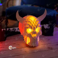 skull pop up pdf, svg template, halloween skull sliceform pop up svg for cricut projects,cameo4, scanncut