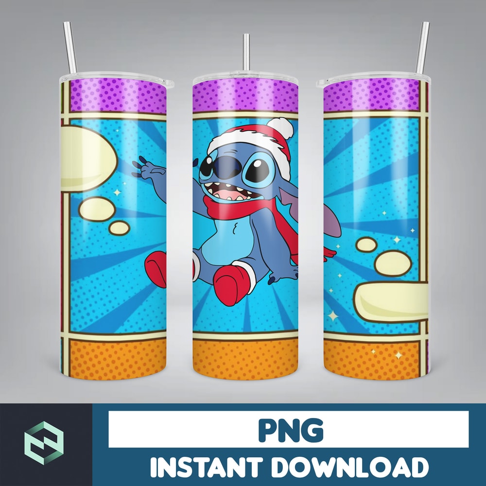 Christmas Stitch Tumbler Wrap, Stitch Sublimation Designs, 20 oz Stitch Tumbler, Cartoon Christmas Tumbler PNG (50).jpg