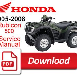 Honda Rubicon 500 2005 2006 2007 2008 Service Repair Manual