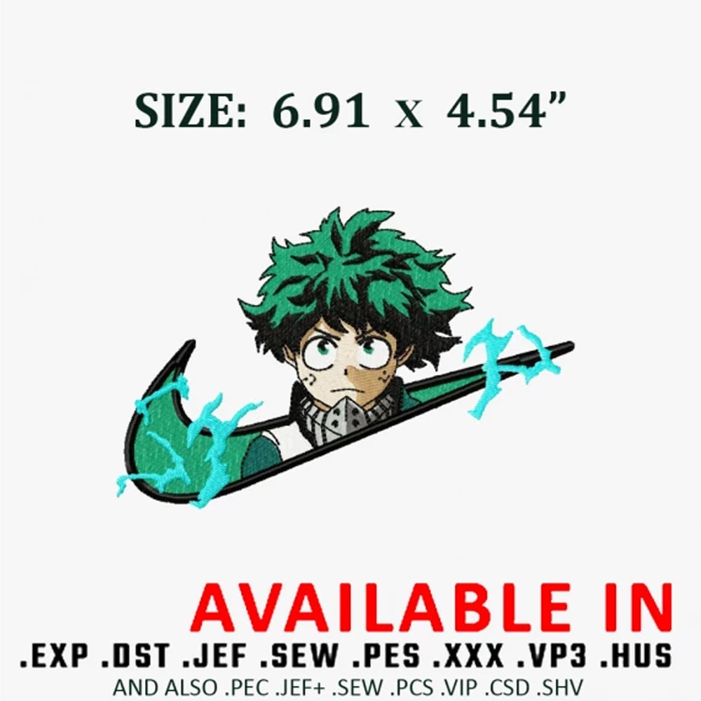 Nike x midoriya embroidery design