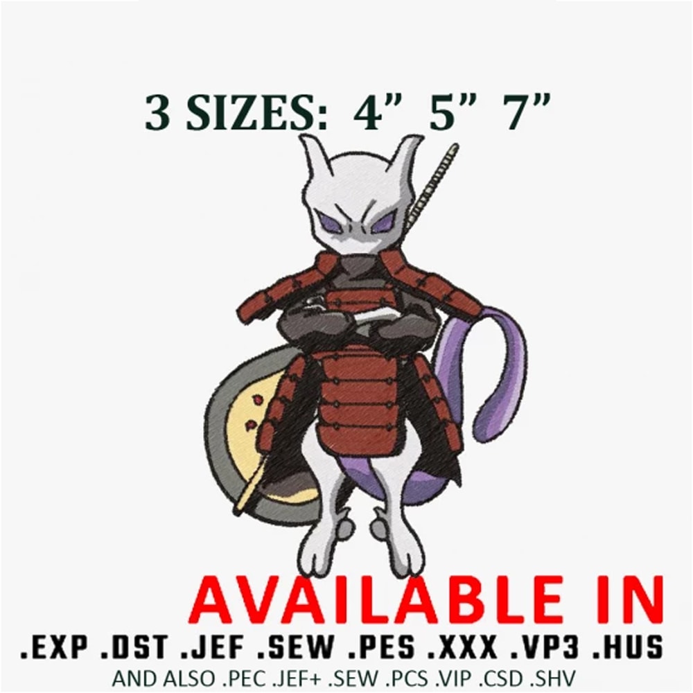 Mewtwo x madara embroidery design
