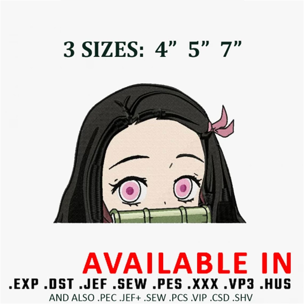 Kamado nezuko eyes embroidery design