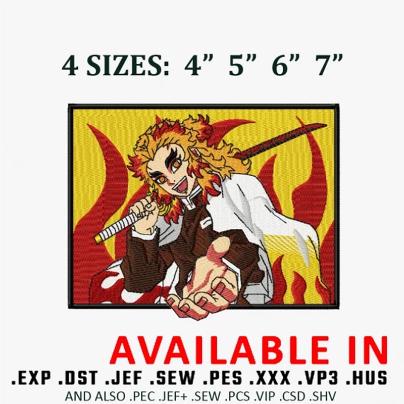 Rengoku kyoujurou embroidery design