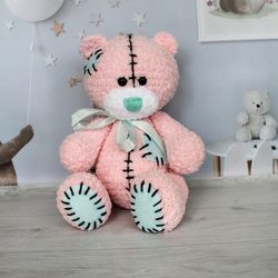Beautiful Pink teddy bear, cute little soft teddy bear, Teddy bear for a cozy hug, Teddy bear handmade, a unique gift