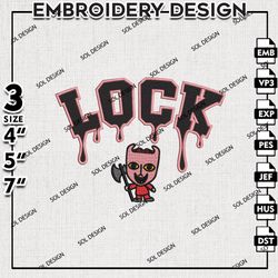 Drop Name Lock Nightmare Before Christmas Embroidery Files, Halloween Embroidery, Nightmare Machine Embroidery Pattern
