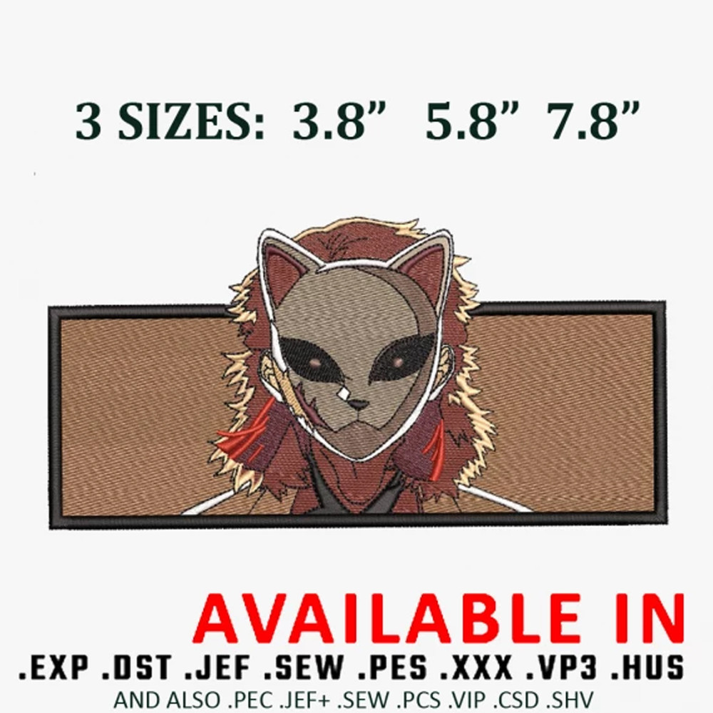 Rengoku Mask Embroidery Design