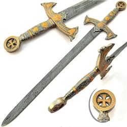 custom handmade forged damascus steel viking sword with wood & brass handle with sheath