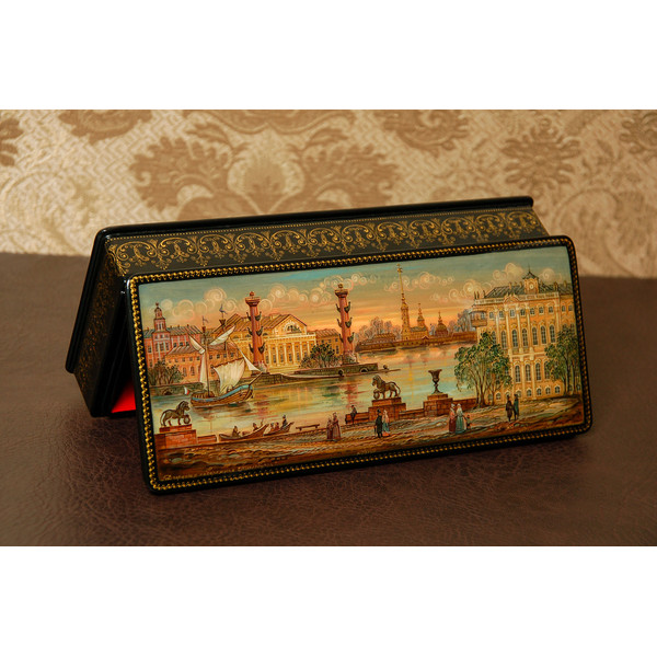 Unique Petersburg lacquer miniature box
