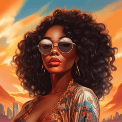 melanin heat wave framed oil painting