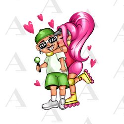 printable  karol g and feid png hand drawn sublimation designs, no background, new 2023 friki, ferxxoo  art digital down