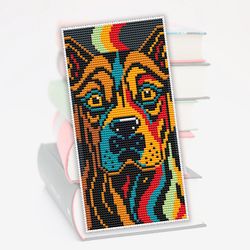Cross stitch bookmark pattern Dog, Cute bookmark, Counted cross stitch pattern, Multicolored embroidery, Gift for pet lo