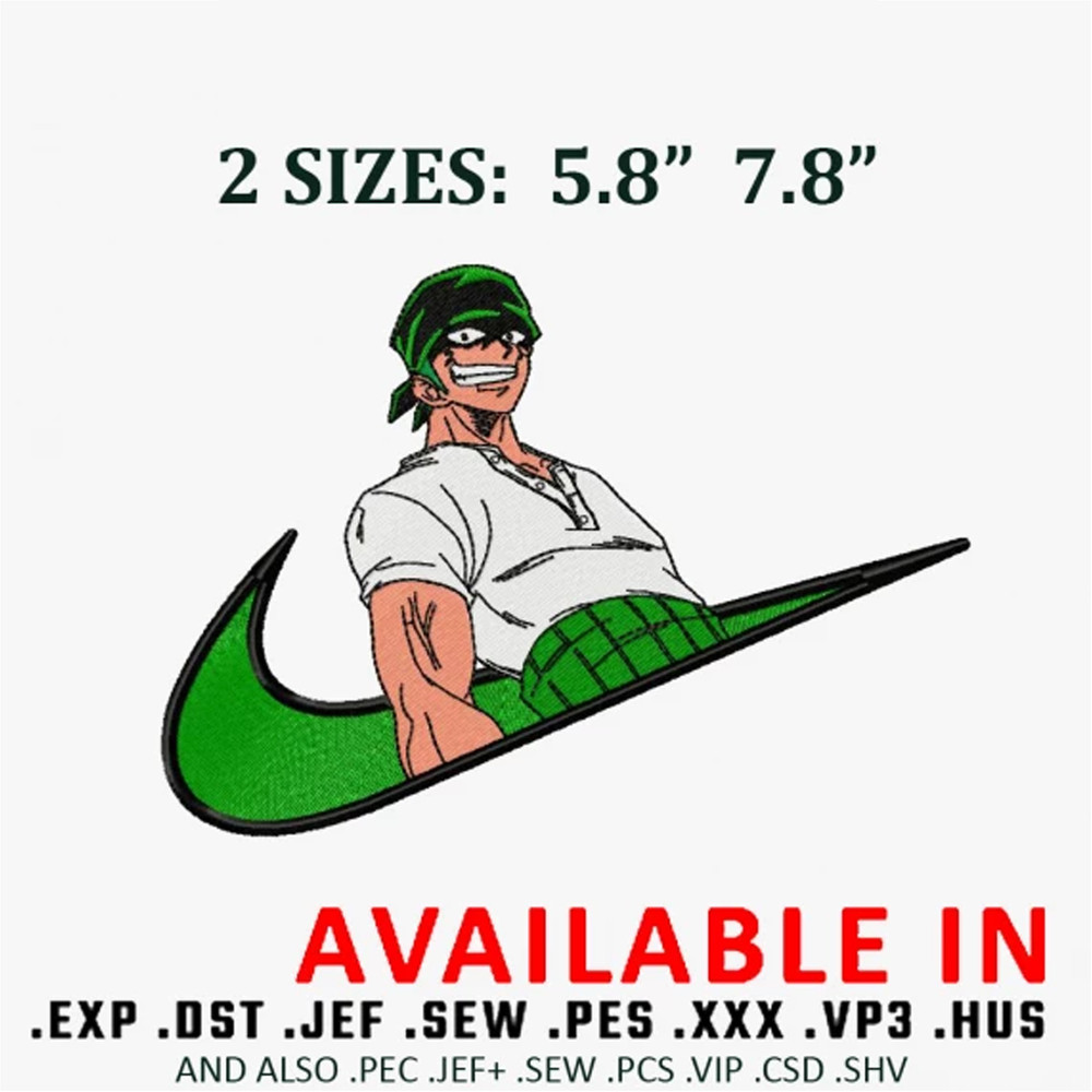 Swoosh X Zoro Embroidery Design