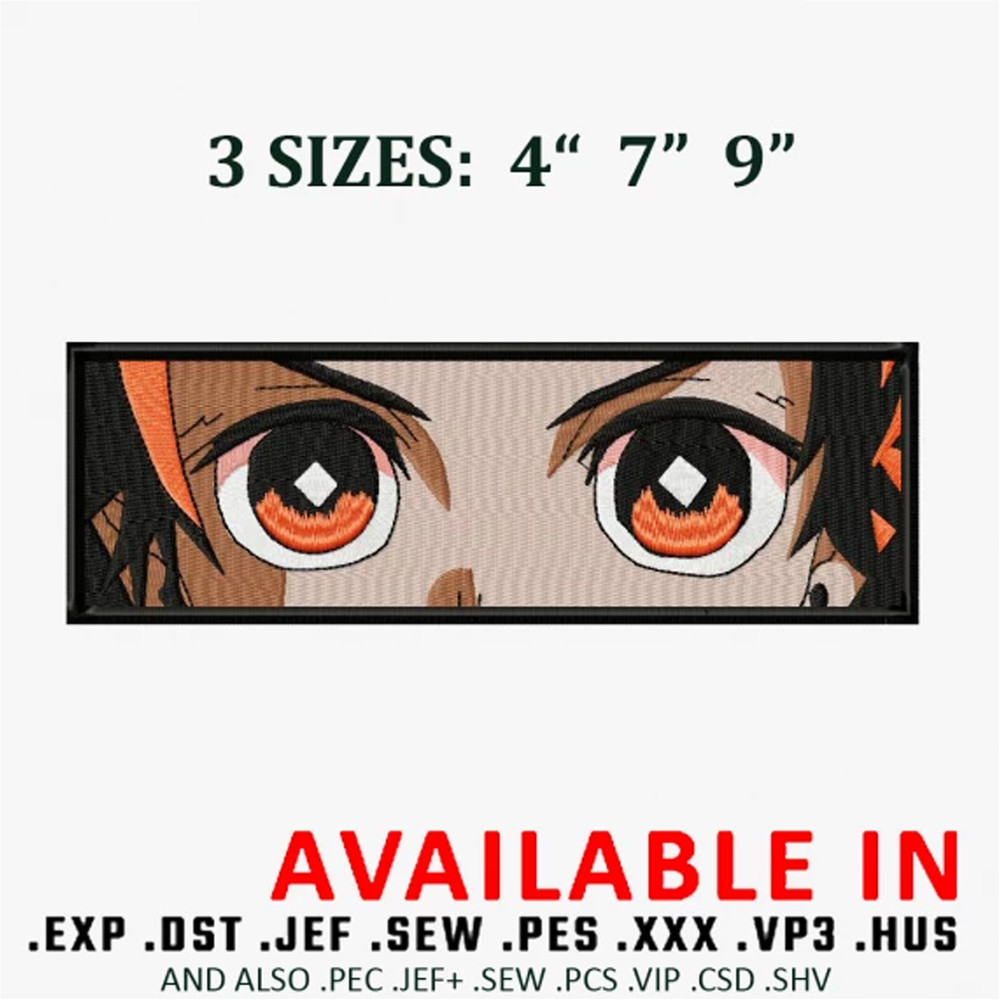 Tanjiro Eyes Embroidery Design