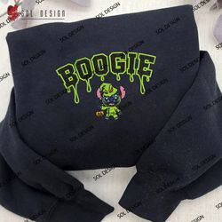 Stitch Boogie Drop Name Embroidered Crewneck, Oogie Boogie,Nightmare Before Christmas Embroidered Hoodie,Halloween Shirt