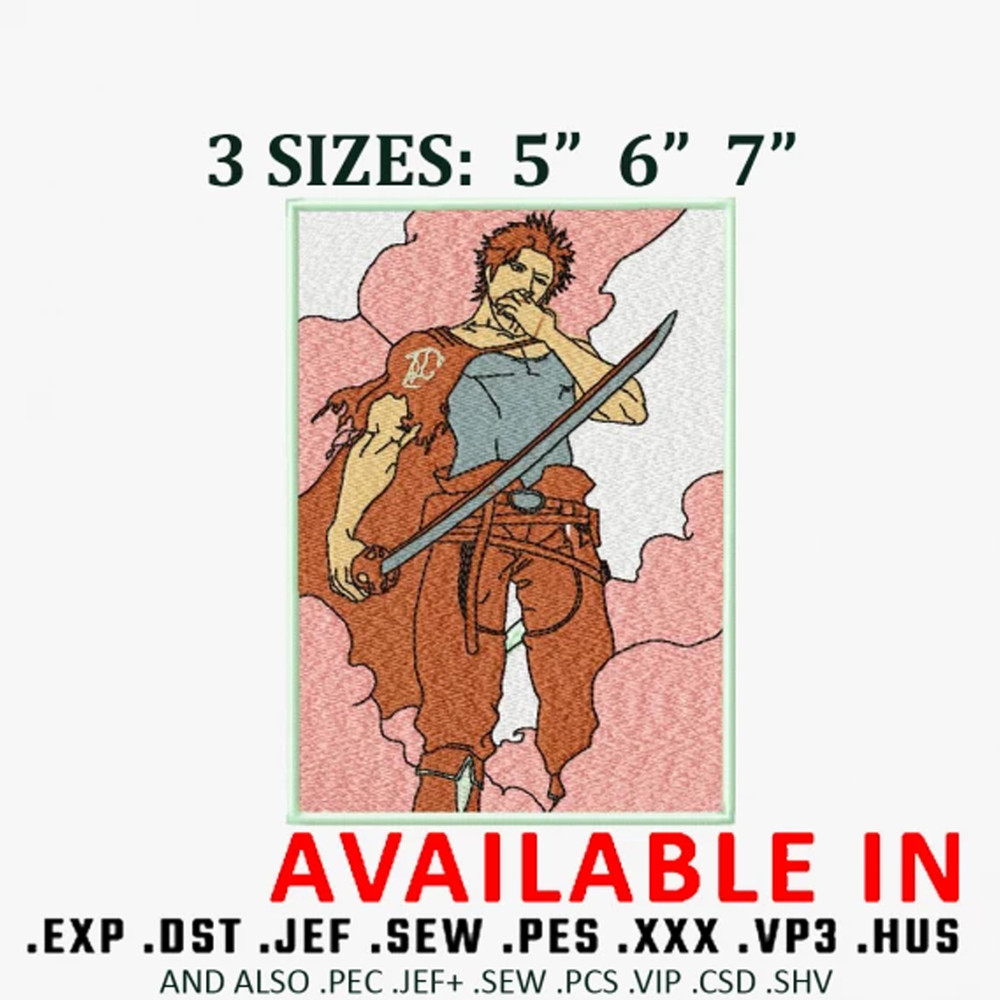 Yami Sukehiro Sword Embroidery Design