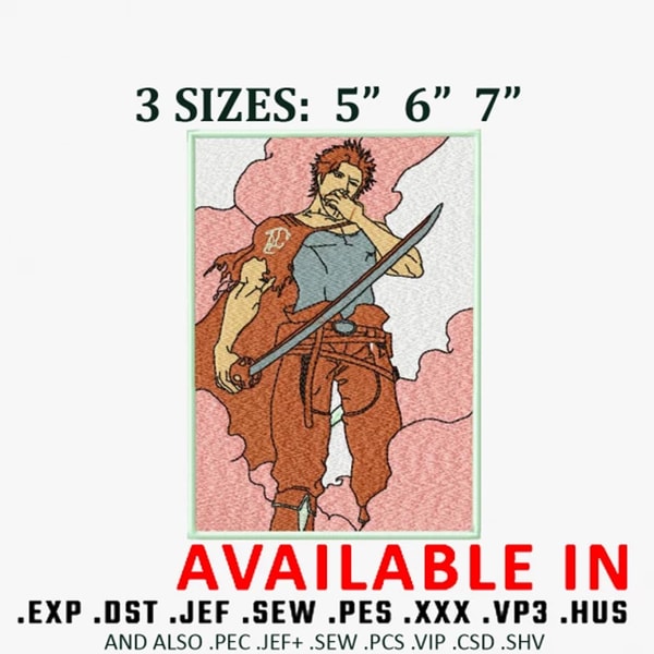 Yami Sukehiro Sword Embroidery Design