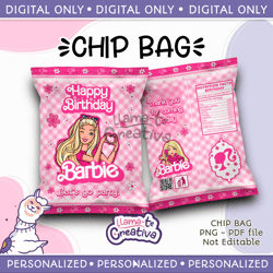 Barbie Girl Chip Bag, Instant Download, not editable